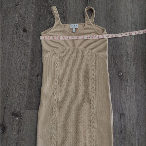 Sofia Vergara Tan Knit Sweater Midi Dress Medium - Picture 6 of 8